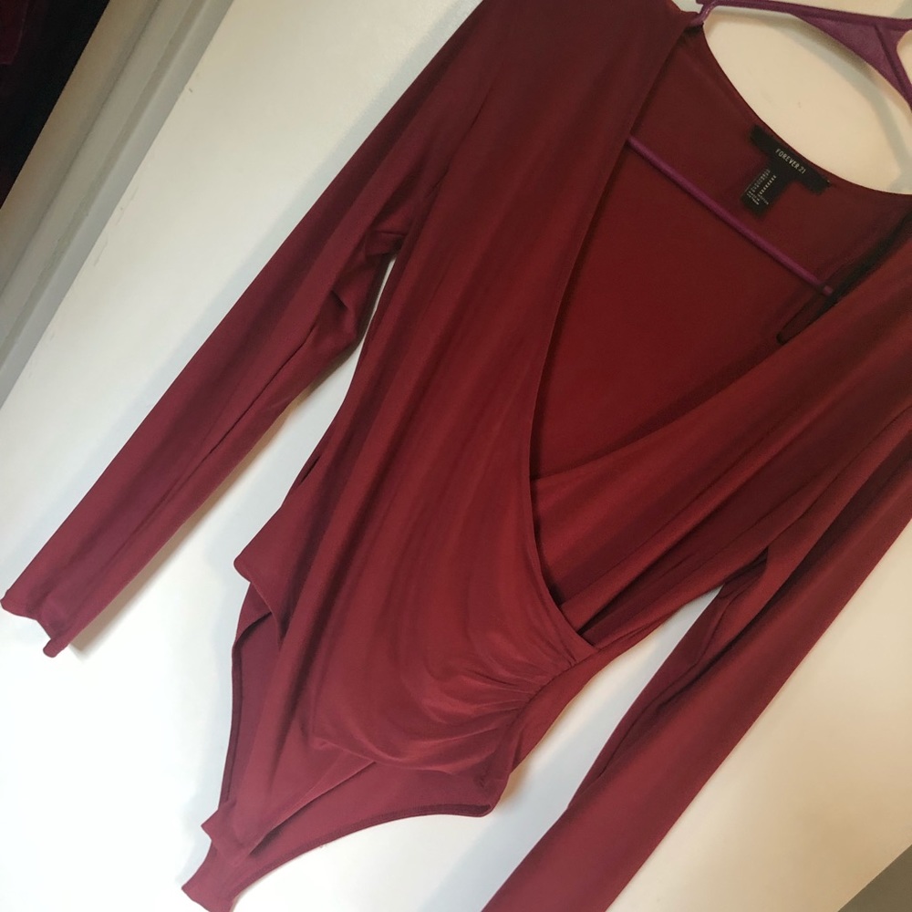 Burgundy body suit